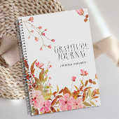 Gepersonaliseerde Blush Pink Floral Dankbaarheid J Notitieboek