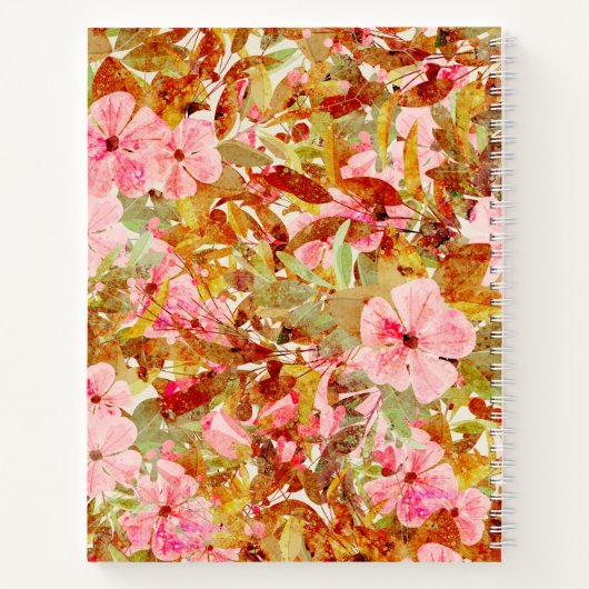 Gepersonaliseerde Blush Pink Floral Dankbaarheid J Notitieboek (Achterkant)