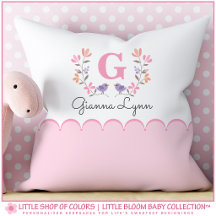 Gepersonaliseerde Blush Pink Floral Monogram Baby