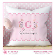 Gepersonaliseerde Blush Pink Floral Monogram Baby