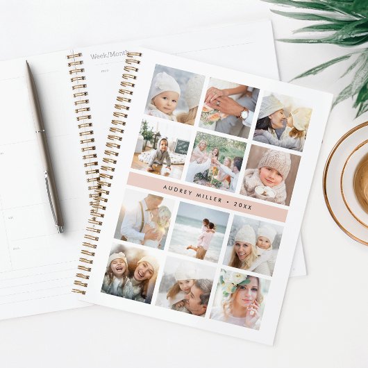 Gepersonaliseerde Blush Pink Fotocollage Planner