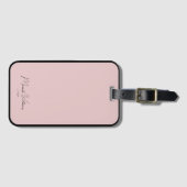 Gepersonaliseerde Blush Pink Handgeschreven aangep Bagagelabel (Voorkant (horizontaal))