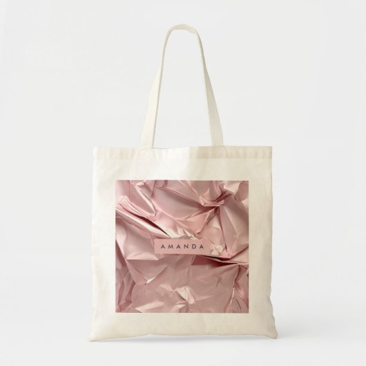 Gepersonaliseerde Blush Pink Metallic Abstract Tote Bag (Voorkant)