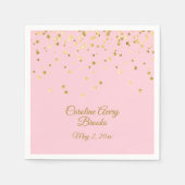 Gepersonaliseerde Blush Pink Rose Gold Confetti Servet (Voorkant)