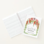 Gepersonaliseerde Blush Red Bloemen Dankbaarheid J Notitieboek (Binnen)