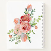 Gepersonaliseerde Blush Red Bloemen Dankbaarheid J Notitieboek (Achterkant)