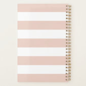 Gepersonaliseerde Blush Roze en Witte Streep Planner (Achterkant)