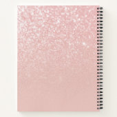 Gepersonaliseerde Blush roze glitter ombre Notitieboek (Achterkant)