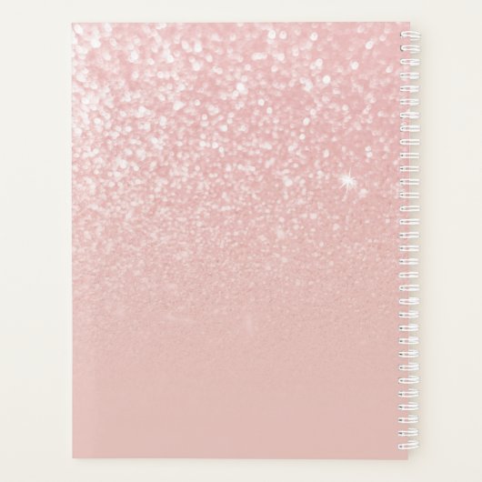 Gepersonaliseerde Blush roze glitter ombre Planner (Achterkant)