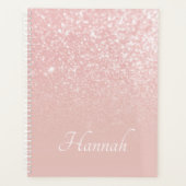 Gepersonaliseerde Blush roze glitter ombre Planner (Voorkant)
