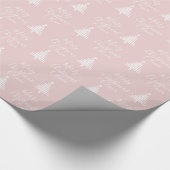 Gepersonaliseerde Blush roze kerst Cadeaupapier (Hoek)