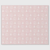 Gepersonaliseerde Blush roze kerst Cadeaupapier (Vlak)
