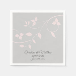 Gepersonaliseerde Blush Roze Rose & Grijs (Grijs) Servet