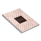 Gepersonaliseerde Blush roze roze gouden lipstick  Notitieboek (Rechterzijde)