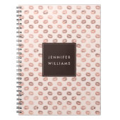 Gepersonaliseerde Blush roze roze gouden lipstick  Notitieboek (Voorkant)