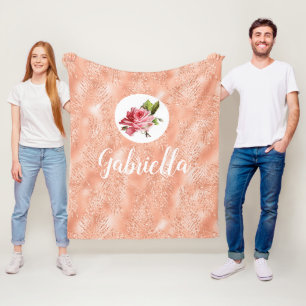 Gepersonaliseerde Blush roze roze roze Fleece Deken