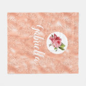 Gepersonaliseerde Blush roze roze roze Fleece Deken (Voorkant (Horizontaal))
