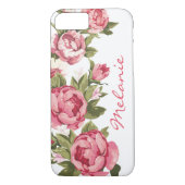 Gepersonaliseerde blush roze rozen Peonies Case-Mate iPhone Case (Achterkant)