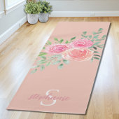Gepersonaliseerde Blush roze rozen Yogamat