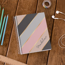 Gepersonaliseerde Blush Roze Taupe Beige Grijze St Notitieboek