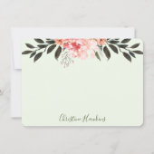 Gepersonaliseerde Blush roze Waterverf Moderne Gre Notitiekaartje (Voorkant)