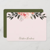 Gepersonaliseerde Blush roze Waterverf Moderne Gre Notitiekaartje (Voorkant / Achterkant)