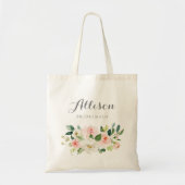 Gepersonaliseerde blush waterverf florale bridesma tote bag (Voorkant)