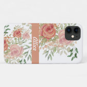 Gepersonaliseerde Blush Waterverf Rozen Boho Chic Case-Mate iPhone Case (Achterkant (horizontaal))
