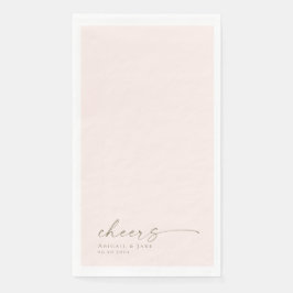 Gepersonaliseerde Blush Wedding Gastenservetten Servet