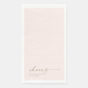 Gepersonaliseerde Blush Wedding Gastenservetten Servet