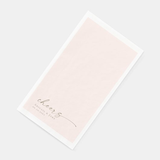 Gepersonaliseerde Blush Wedding Gastenservetten Servet (Hoek)