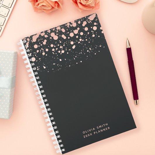  Gepersonaliseerde Blush & Zwart  Planner