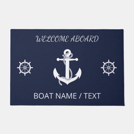 Gepersonaliseerde Boat Mat, Nautical Decor, Lake H Deurmat (Voorkant)