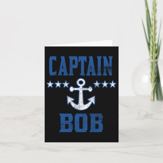 Gepersonaliseerde Boating  Blue Captain Bob Anch Kaart (Voorkant)