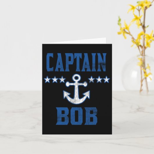 Gepersonaliseerde Boating Blue Captain Bob Anch Kaart (Gele Bloem)