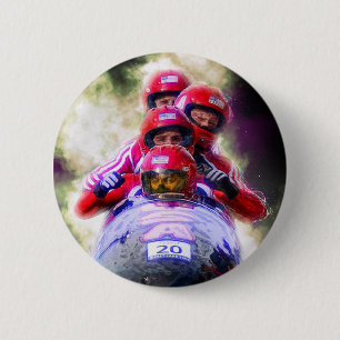 Gepersonaliseerde Bobslee Sport Foto Ronde Button 5,7 Cm
