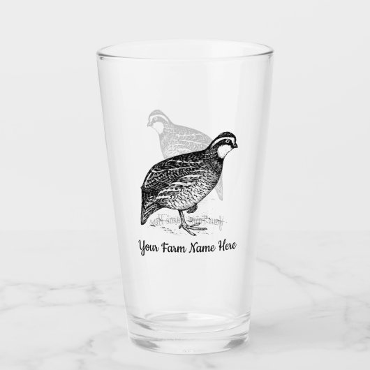 Gepersonaliseerde Bobwhite Quail Boerderij Glas (Voorkant)