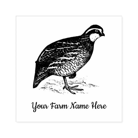 Gepersonaliseerde Bobwhite Quail Boerderij Rubberstempel (Afrduk)