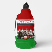 Gepersonaliseerde Boedapest Helden Hongaarse Vlag Sling Bag (Voorkant)