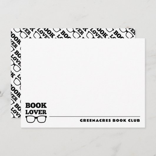 Gepersonaliseerde Boek Club Flat Note Kaart Notitiekaartje (Voorkant / Achterkant)