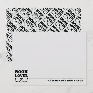 Gepersonaliseerde Boek Club Flat Note Kaart Notitiekaartje