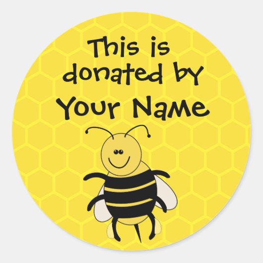 Gepersonaliseerde Boek Donatie Sticker Honeybee Cu (Voorkant)