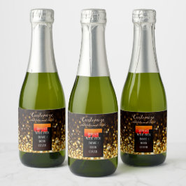 Gepersonaliseerde boek lancering Gold Mini Sparkling Wijnetiket