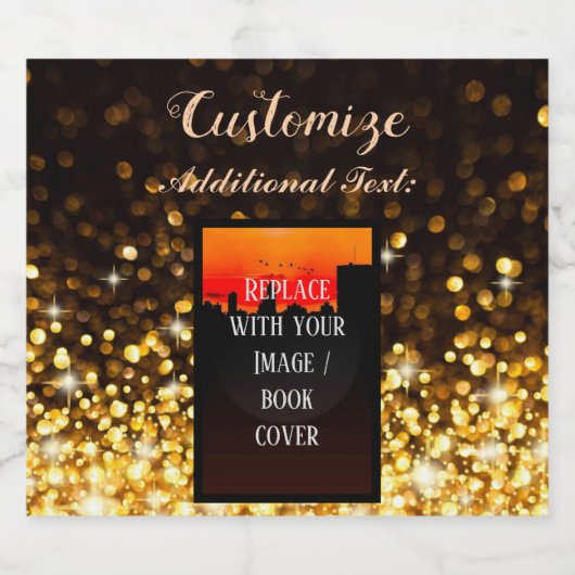 Gepersonaliseerde boek lancering goud sparkling wijnetiket (Enkel label)