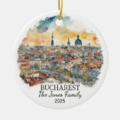 Gepersonaliseerde Boekarest Ornament, Roemenië Orn Keramisch Ornament (Voorkant)