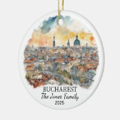 Gepersonaliseerde Boekarest Ornament, Roemenië Orn Keramisch Ornament (Links)