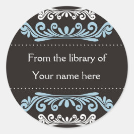 Gepersonaliseerde boekborden - Kleurrijke bloemstu Ronde Sticker