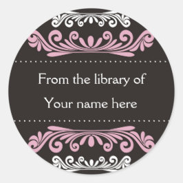 Gepersonaliseerde boekborden - Kleurrijke bloemstu Ronde Sticker