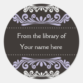 Gepersonaliseerde boekborden - Kleurrijke bloemstu Ronde Sticker