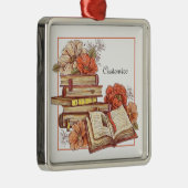 Gepersonaliseerde boeken en bloemen metalen ornament (Rechts)